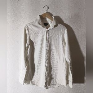 Classic White Women's Zara Shirt with Chevron Texture
